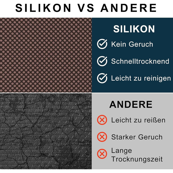 Килимок для підлоги Fowooyeen з силікону, 43 x 76 см, коричневий, для дому та вулиці, миючий, не слизький