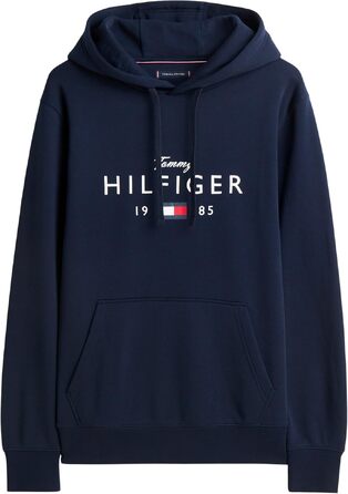 Чоловічий худі Tommy Hilfiger Brand Love Big Hilfiger з капюшоном, синій (Desert Sky), розмір M, артикул MW0MW41427