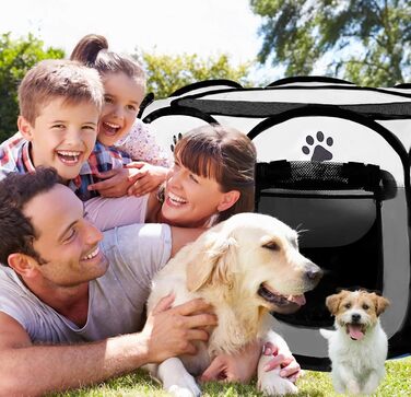 Клітка-забіг для цуценят та дрібних тварин 114x114x59 см (сіра)