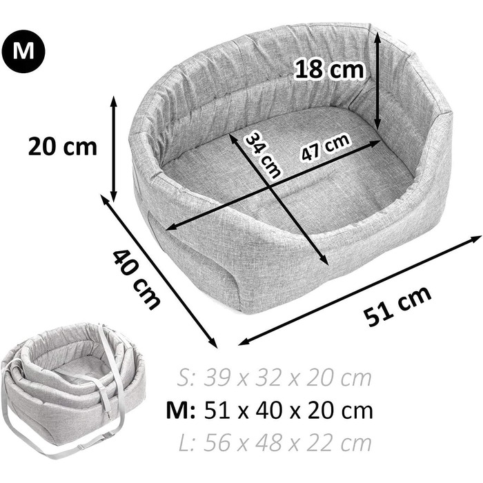 Автокрісло для собак Boutique Zoo: чорний велюр, універсальний розмір M (51x40 см)