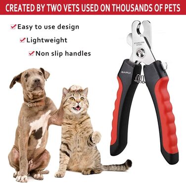 Професійний кусачки для нігтів собак та котів з пилочкою (червоний)