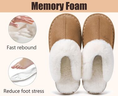 Чоловічі та жіночі домашні тапочки зимові теплі з штучного хутра, м'які, плоскі, плюшеві, з антиковзким покриттям для дому та вулиці - преміум якість, 38.5/40 EU, світло-коричневі