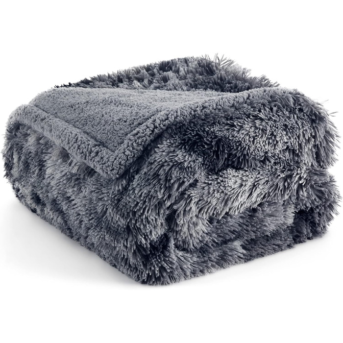 Водонепроникний плед для собак BEDSURE - 100 x 120 см, довгий плюш, миється, для великих собак та котів, захисний плед на собаче ліжко, XL (127x152 см), Batik Grey