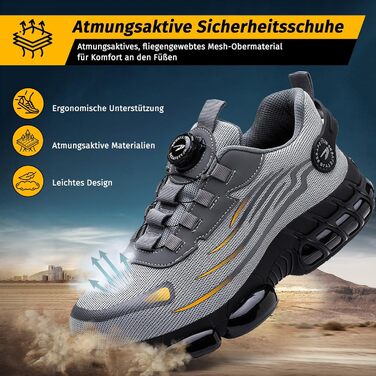 Черевики робочі чоловічі S3 Explorer 3.0. Легкі спортивні черевики для роботи. Захист від ударів та проколів. Модель A266, сірий (47 EU)