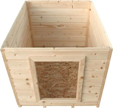 Будка для собак Outdoor маленьких порід – дерев'яна будка для собак, водостійкий дах 76 x 99 x H80 см, розмір S, Timbela M401-1 розмір M, 76x99xH80cm, натуральне дерево