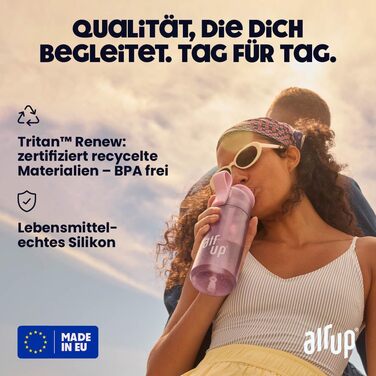 Пляшка для води air up 600 мл з аромат-подушечками, синя, для школи, спорту, з трубочкою, підходить для дітей, без цукру, сумісна з газованою водою