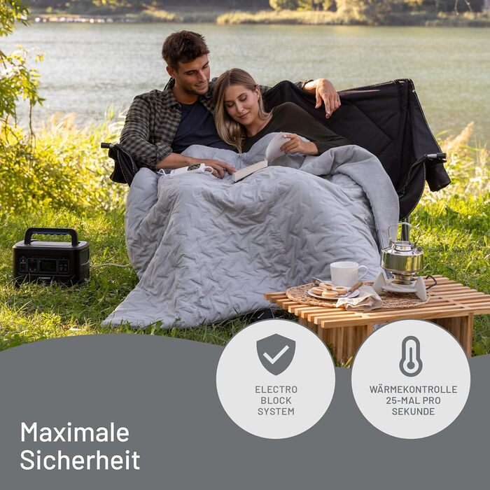 Електрична ковдра Imetec Adapto Tartan Festival, 160x120 см, з м'якої тканини, низьке енергоспоживання, технологія Adapto, безпечна, швидкий нагрів, 6 температур, пральна, сірий мікроплюш, для кемпінгу