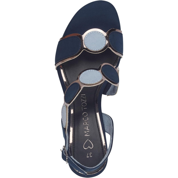 Сандалі жіночі MARCO TOZZI Navy Comb, м'яка устілка Feel Me, веганська шкіра, літні, 38 EU