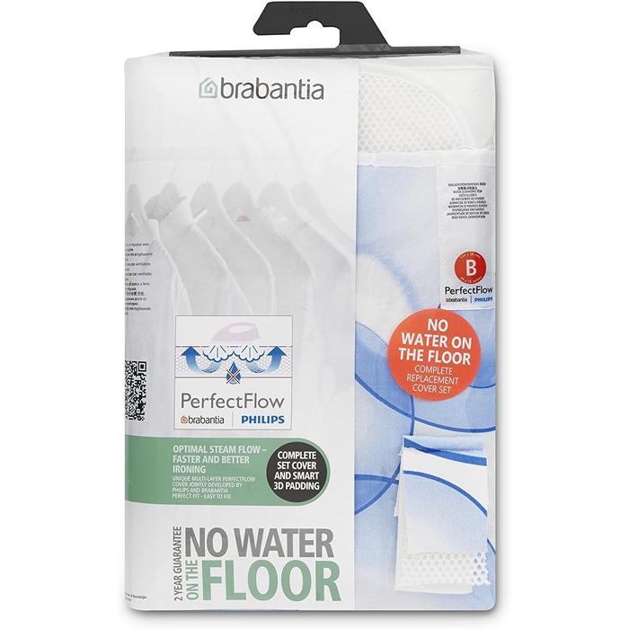Чохол для прасувальної дошки Brabantia PerfectFlow Bubbles 124x38 см, 3-шаровий, паропроникний