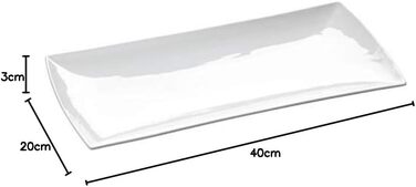 Maxwell & Williams JX250037 Platte, rectangular, 40 x 20 cm – White Porcelain – East meets West Collection – in Gift Box