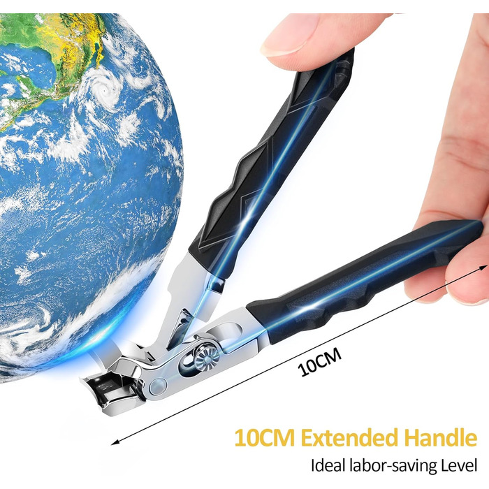 Кусачки для нігтів Nagel з ергономічною ручкою для педикюру, широка голівка, для літніх людей, преміум сталь для чоловіків та жінок