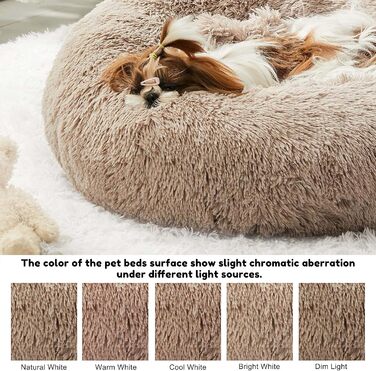 Western Home Dog Bed Run, Fluffy Cat Bed, Dog Cushion for Small Dogs, Washable Dog Bed, Dog Basket, Cat Basket for Sleeping 60 cm, Brown