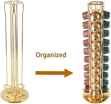 Тримач для капсул Nespresso Sevenline, органайзер на 40 капсул (золотий)