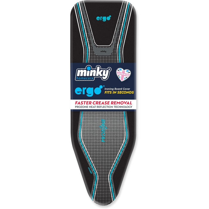 Замінний чохол та наповнювач для прасувальної дошки Minky Homecare Ergo Prozone, 121.9 x 38.1 см, чорно-синій