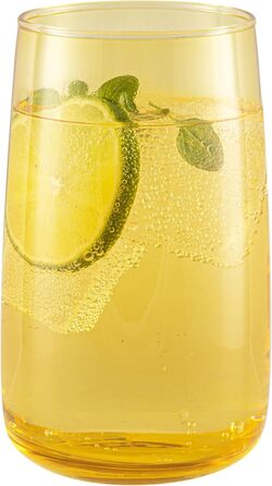 TREND FOR HOME Drinking Glasses Set 490 ml Colorful Colored Glasses Set of 6 Drinking Glasses Large Water Glasses Cocktail Glasses Soft Drink Tumblers | Penelope