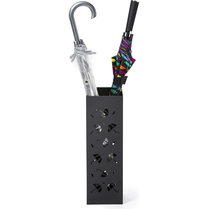 Підставка для парасольки Mango Steam Quadratisch, чорний колір, з принтом Brollies