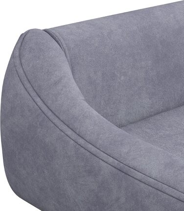 PawHut Софа для собак з м'яким подушками, лежанка для тварин з дерев'яним каркасом, знімний та пральний чохол, для середніх та великих собак (сіра)