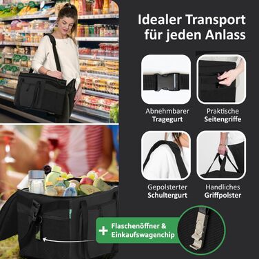 Складна сумка-холодильник 30L, водовідштовхувальна, +12 годин свіжості, міцна ізоляція, чорна