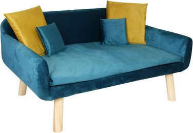 М'яке ліжко-лежанка для собак та котів Retro-Tiersofa з велюру, Petrol, розмір 2