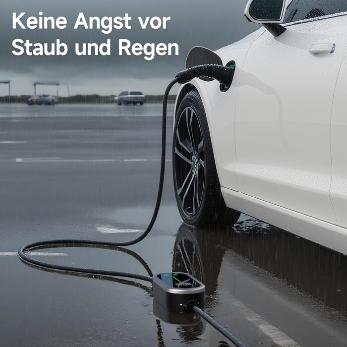 Кабель для зарядки електромобіля Type 2, 3.6 кВт, 8 м, 6-16A, 1 фаза, з цифровим дисплеєм, IP65, для EV/PHEV