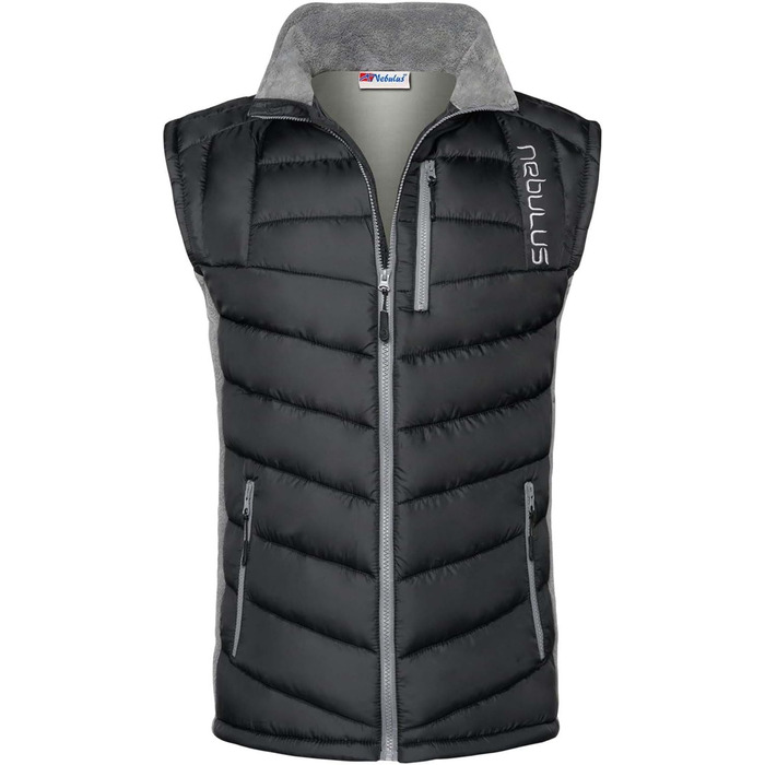 Чоловіча жилетка Nebulus REVIVAL, тепла жилетка з довгим замком-блискавкою, чорний/димно-сірий, XL