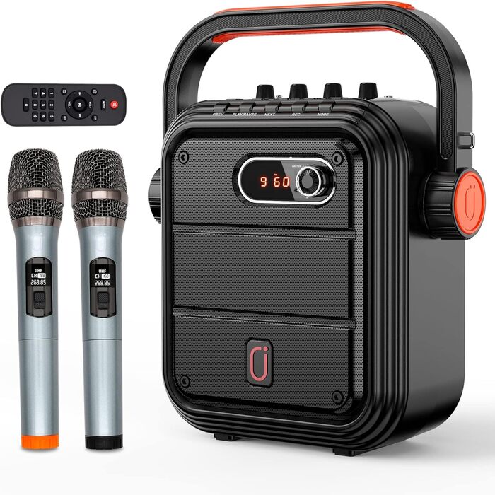 Караоке система JYX з 2 мікрофонами, Bluetooth, FM, USB, TF, AUX, Rec - PA Комплект для вечірок, дорослих та дітей