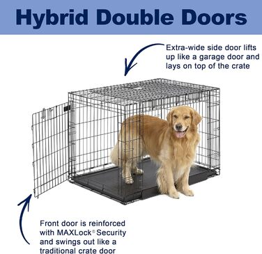 Кія MidWest Homes for Pets Ovation 1924 - переносна будка для собак, чорна, з перегородкою, для маленьких порід, 61х74х78 см