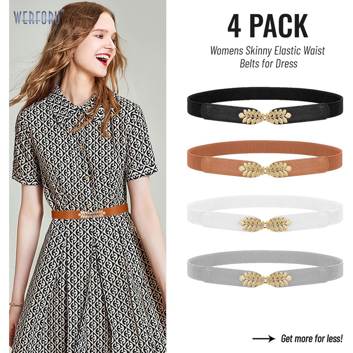 Жіночий еластичний пояс WERFORU Vintage Широкий пояс для сукні, модний, тягнеться, cinch, кольори: чорний, білий, коричневий, бежевий, розмір 82-99 см