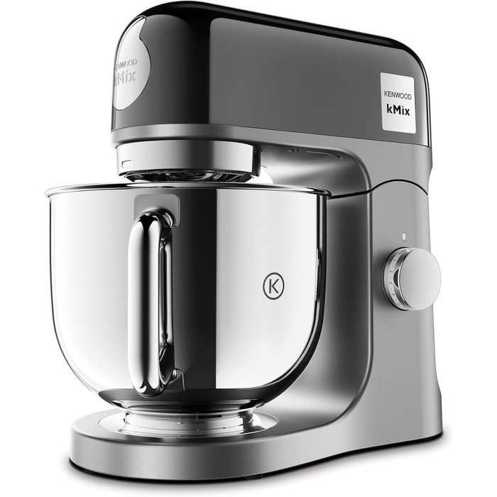 Кухонна машина Kenwood kMix Editions KMX760BC, 1000 Вт, чаша 5 л з нержавіючої сталі, металевий корпус, набір для кондитерських виробів та захист від бризок, Антрацит
