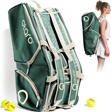 Otaro 82L Premium Tennis Bag | Badminton, Padel & Squash Racket Bag | Unisex Tennis Backpack for Men & Women, Coaches - Green