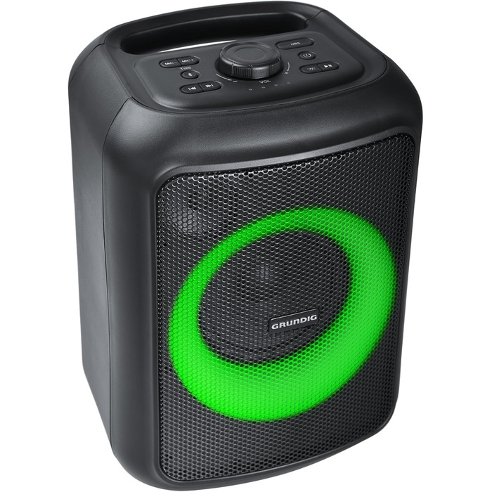 Портативна Bluetooth колонка Grundig GBT Black з басами, 20 Вт RMS, Powerbank, водонепроникна, до 20 метрів, 20 годин роботи, PartyHit 90 Вт