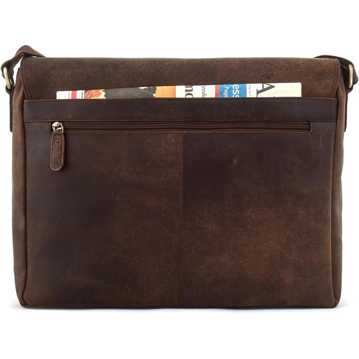 LEABAGS Латтоп-сумка Оксфорд з натуральної шкіри 15 дюймів - Месенджер, робоча сумка, 38x31x10 см, Коричневий