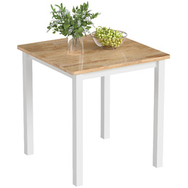 HOMCOM Rubberwood Dining Table, Seats Up to 4, Natural Wood Finish