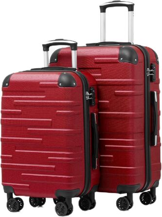 Валіза COOLIFE з жорстким корпусом, розширювана, з TSA-замком та 4 колесами, матеріал ABS, блакитно-зелений колір, набір 2 шт (S + M)