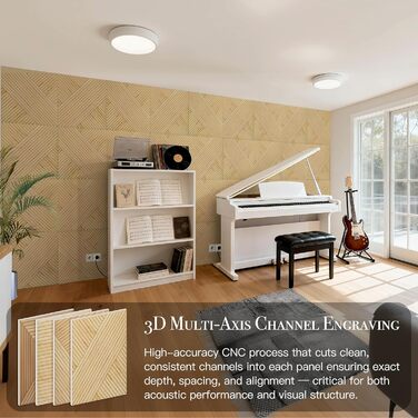 Акустичні настінні панелі Soon Global для звукоізоляції, декоративні звукопоглинаючі панелі, 121,9 x 81,3 см, колір Блакитно-зелений Аура (Harvest Cross)