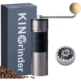 KINGrinder K6: Ручна кавомолка з 200 налаштуваннями помелу для Aeropress, French Press, Drip, Espresso, об'єм 25-35г