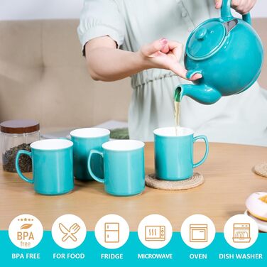 Керамічний чайник Urban Lifestyle LIVERPOOL з ситом із нержавіючої сталі, 1.1 л, бірюзовий