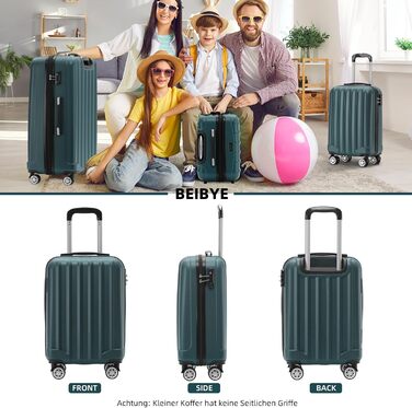 Чохол для багажу BEIBYE TSA 2080, захисний, розтяжний, темно-зелений (M)