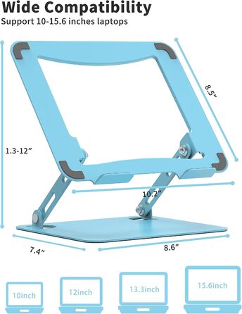 Soundance Adjustable Laptop Stand - Portable Ergonomic Laptop Riser for 10.6