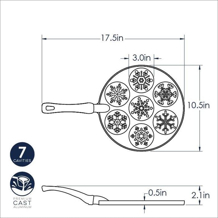 Пан для випікання млинців Nordic Ware Snowflake, 26.7 см, чорний, алюміній