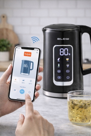 Електричний чайник 2500 Вт, 1,7 л, бездротовий, з регулюванням температури та WiFi