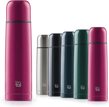 Термос Blumtal® 500 мл з нержавіючої сталі, без BPA, з чашкою. Червоний/Ягода. Зберігає тепло та холод.