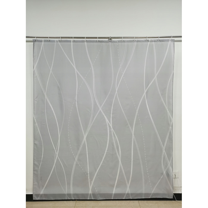 Сучасна текстильна штора для ванни, сіра, 180x200 см, з кільцями