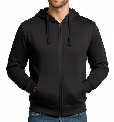 Чоловіча куртка-худі ROCK-IT Apparel на блискавці з капюшоном та бічними кишенями, Regular Fit, преміум тканина, чорна, розмір 4XL