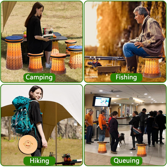 Складаний стілець XXL з подушкою, портативний для дорослих, міцний (1000 фунтів), для кемпінгу, подорожей та відпочинку на природі