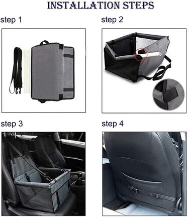 Крісло-підвищення для собак MENGQI - водонепроникний, дихаючий килимок для автомобіля, сірий