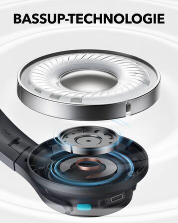 Soundcore Q11i Бездротові навушники-маніжки Anker з глибокими басами, 60 годин відтворення, Hi-Res Audio, знімні амбушури, Multipoint-з'єднання, чорний