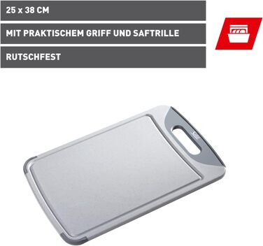 Дуршлаг Silit 38 x 25 см, прямокутний, з ABS-пластику, для нарізання, з жолобками для соку, з ручкою, придатний для миття в посудомийній машині, бережний до ножів