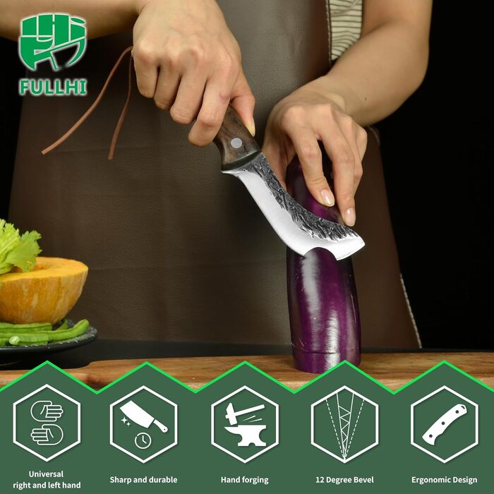 Набір кухонних ножів FULLHI з дерев'яною ручкою (11 предметів)