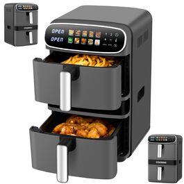 Фритюрниця Steinborg® Heißluft XXL 12 літрів з подвійною камерою, 6+6 літрів, для смаження, запікання, сушіння та грилю без олії